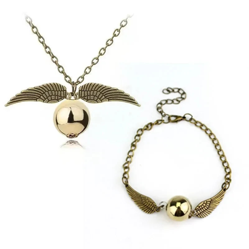 Colar + Pulseira Pomo de Ouro - Harry Potter